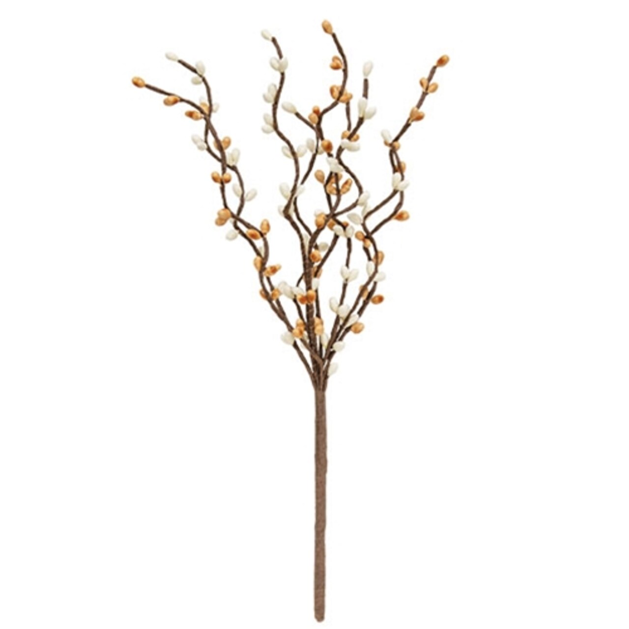 Artificial Butter Cake Berry Pick 12 Inch Curly Stem Neutral Home Decor Spray Set of 4